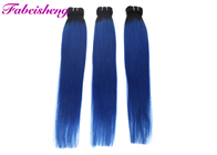 3 pacotes do azul natural alinhado cutícula das extensões retas do cabelo humano nenhum Tangling