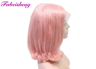 densidade saudável da onda 180% do cabelo humano de Bob da peruca do laço da parte dianteira da cor do rosa 1b